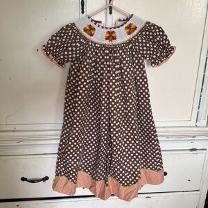 Girls Smocked Thanksgiving Dress Candyland